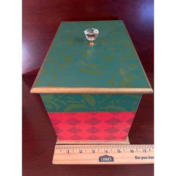Decorative Wood Christmas Card Box With Doorknob Handle 9.5"L x 6.5"H x 6"W - Picture 8 of 11